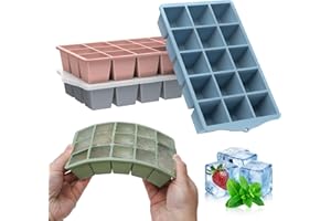 YUNISS Ghiaccio Stampo Silicone con Coperchio, 4 Pezzi Vassoio per Cubetti di Ghiaccio Senza BPA, Grande Stampi Ghiaccio in Impilabile per Cocktail, Whisky, Vino, Puree di Frutta, Gelati