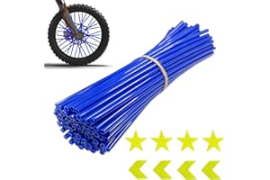 LSYYSL 72 manchons de rayons pour véhicules motocycle tout-terrain,la roue protecteur de rayon de roue，Avec 8 pièces d'autocollants de voiture réfléchissants en forme d'étoile en forme de losange