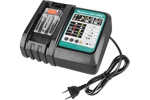 Cargador de reemplazo QUPERR DC18RC para Makita DC18RA DC18RD DC18SD DC18SF – Compatible con baterías de Litio Makita de 14.4V a 18V BL1830 BL1840 BL1850 BL1430 BL1815N etc.