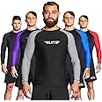 Elite Sports BJJ Jiu Jitsu Rash Guard, Men’s BJJ, No GI, MMA Ranked Full Sleeve Compression Rash Guards