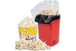 Domestic King Popcorn Maker Home Made Popcorn Machine 1200W with Measuring Cup Healthy Snack No Oil Electric Popcorn Makers