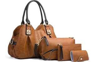 FANDARE Retro Torebka Damska Wodoodporna Torba na ramię Miękka Skórzana Torba na ramię 4 szt. do podróży na zakupy, torba na ramię