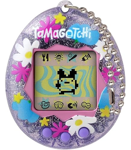 Tamagotchi Connection V3 2004 Blue Tropical Flowers Vintage Bandai Fresh Battery