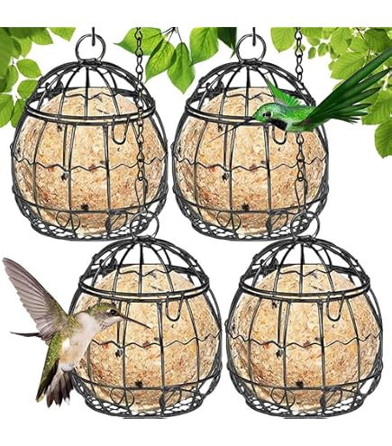 4 Stück Meißenknödelhalter Vogelfutterstation, Metall Vogelfutterspender Zum Aufhängen