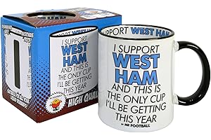 BOMBLIGHTERS Funny Mug - I Support Hammers and This is only Cup Football Mug - Comedy Joke Merchandise Gift for Fan, Ceramic, 250ml