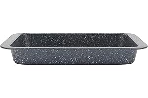 Salter Megastone Plat de Cuisson Antiadhésif 36cm, Plat Pour Four Rectangulaire profond, Acier au carbone Sans PFOA, Passe au four Jusqu'à 220°C, Idéal pour les Viandes et Légumes, BW07032EU7