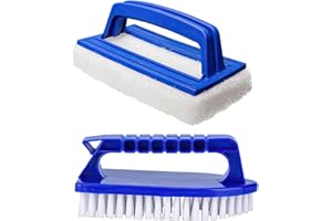 FANGBOJIE 2 Stück Pool Schwamm Bürsten, Pool Randreiniger, Blau Mit Griff Schwimmbadbürste, Poolreinigung Schwamm, Handschrubber, Pool Reinigungsbürste für Spa, Algenbürste Geeignet zum Reinigen von Schmutz (B)