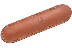 Böker Manufaktur Solingen, custodia in pelle di colore marrone, per il trasporto di tutti i rasoi misure da 4/8 a 7/8 pollici
