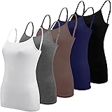 BQTQ 5 Pieces Basic Camisole Adjustable Strap Vest Top for Women and Girl