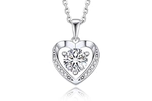 MomentWish Moissanite Necklace Heart, 1 Carat Moissanite Diamond Necklace for Women Hypoallergenic 925 Silver Jewellery Anniversary Birthday Gifts for Women Girlfriend Wife