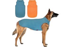 Kickred 2 Pack Dog Shirts, Summer Dog Clothes Pet Sleeveless Vest, Breathable Tank Top T-Shirts for Medium Large Dogs Boy Girl - Mint Blue+Orange Yellow (M)