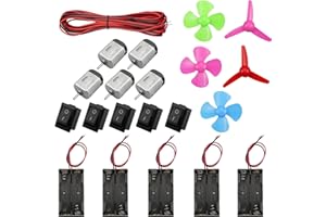 milaosk 21 pz Kit Motori DC, Mini Motori Circuiti Elettrici 1.5 V-3V 24000 RPM con Mini Ventilatore Foglia e Interruttori per DIY Progetti Esperimento Scientifici