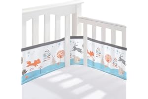 BreathableBaby Breathable Mesh Liner For Cot Beds — Covers 4 Sides — Classic — 3 mm — Enchanted Forest — Long + Short Panels — Non-Padded Single Layer — Safer Than a Crib Bumper — UK/EU Safety Tested