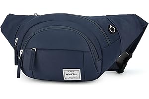 WIND TOOK WindTook Marsupio Donna Elegante Borsa Cintura Impermeabile Marsupio Tracolla Multifunzione per Sportivo Lavoro Viaggio 35x7,5x15CM