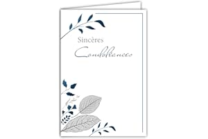 AFIE 64-1087 Carte Sincères Condoléances avec Enveloppe Blanche - Cérémonie Funéraire d’Adieu Funérailles Décès Deuil Enterrement Incinération Crémation - Fabriquée en France