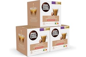 Dolce Gusto NESCAFÉ Cortado Descafeinado, Pack 3 x 16 - Total: 48 Cápsulas