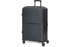 Stratic Shine Koffer groß | Trolley hergestellt aus Bruch- & Kratzfestem Polypropylen mit 4 Rollen, arretierbarer Griff, Kreuzpackgurt und TSA-Schloss | 50 cm x 29 cm x 76 cm - 90L