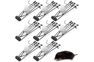 KSLDNZMA 8 Pack Gopher Trap Reusable Mole Trap Easy Set Metal Mole Killer That Kill Best Vole Traps Outdoor Gopher Killer for Lawn Yard Garden, Black