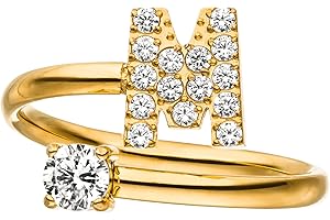 Purelei® Anello con lettere – Anello da donna in acciaio inox durevole – Anelli impermeabili – Anelli regolabili dalla taglia 50 alla 60 – Gioielli alla moda per il tuo look personalizzato