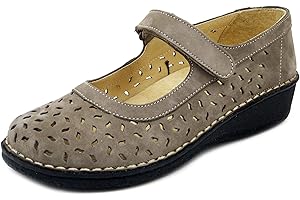 CINZIA SOFT, Scarpe Donna Ballerine con Strap in Pelle Beige, Linea Ortopedica, Pianta Larga e Plantare Estraibile, Zeppa Bassa, 2945