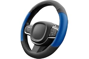Upgrade4cars Steering Wheel Cover Blue Black in Leather Look | Steering Wheel Cover Universal 37-38 cm for Summer & Winter | Car Accessories Interior Gift Ideas | Gifts for Men and Women