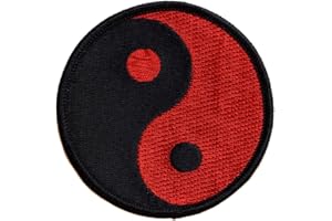 topt rasta ecusson Yin Yang Ying Biker Peace Love 70 Seventies Noir Rouge 7,5cm Biker patche Moto