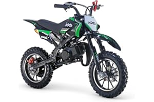 ‎KXD KXD 701 49ccm 2 Takt Leopard Dirtbike Kinder Dirt Bike CrossBike Enduro Dirtbike Pocket 49cc Pitbike PocketBike Motocross Motorrad Motorbike Motorsport Pocket Vollcross Crossbike (Grün)