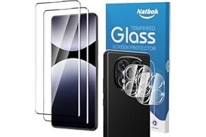 Natbok 2+2 Piezas 3D Protector de Pantalla para Xiaomi Redmi Note 14 Pro 5G 6,67" con Protección de Cámara, Cristal Templado,Dureza 9H,Antihuellas,Sin Burbujas,Ultra Transparente Vidrio Templado