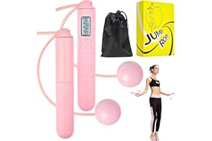 QUIXION Ropeless Skipping Rope, Skipping Ropes For Adults, Wireless Skipping Rope With Counter, Cordless Skipping Ropes Gravity Ball Jump Rope At Home Workout Experience Equipment For Women Men (Pink)