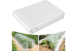 Duzlee - Lámina de polietileno de alta resistencia, 2 x 12 m, extragruesa, cubiertas de plástico transparente, impermeables y a prueba de polvo, película de PE para jardinería, invernadero