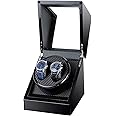 Kalawen Watch Winder for Rolex, Automatic Watch Winder Box, Double Watch Winder with Japanese Quiet Motor Battery Powered or AC Adapter Black, Black, Black