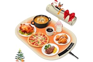 MYMULIKE Chauffe Plat Électrique à 9 Réglages de Température, Minuteur de 4 Heures, Garde Les Aliments au Chaud pour Les Buffets et Les Fêtes