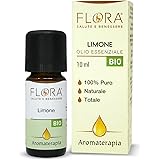 FLORA Limone Olio essenziale BIO-CODEX 10 ml 100% puro naturale e totale proveniente da coltivazioni biologiche controllate