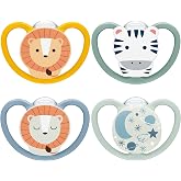 NUK Space Day &amp; Night Pacifier | 18-36 Months | Glow in the Dark Pacifiers with Extra Ventilation for Sensitive Skin | BPA-Fr