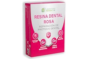 LABORATOIRE MEDIDENT RESINA DENTAL ROSA | RESINE DENTAIRE ROSE |– Reparación de prótesis dentales, dentaduras postizas rotas y dientes desprendidos – Fácil de usar en casa