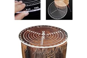 LANFLY Woodturning Round Center Finder,Woodworking Compass Circles Drawing Tool,Acrylic Accurate Scale Centering Ruler for Woodturners Turners Bowls Lathe Work Center Finding(200MM)