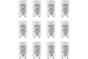 BlueXP 12 Pièces Ampoule Tube Fluorescent Starter ST111 Démarreur de tubes fluorescents 4-65 W pour Tubes Fluorescentes Lampes