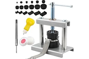 MZSX Watch Press Tool Set, Press Tool Watch Repair Set with 18 Dies, Battery Replacement, for Snap Off/On Back Cover, epair Kit for with A Pry Opening