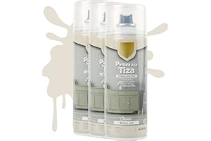 H HANSEL HOME Pintura Spray a la Tiza Color Pastel Acabado Ultra Mate - Blanco Roto 400ml x 3