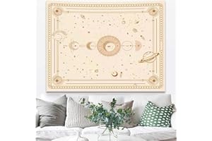 Arawat Dywan ścienny, fazy księżyca, chusta na ścianę, czarno-biały, księżyc, słońce, dekoracja ścienna, psychodeliczny dywan ścienny, gotycki, trippy, chusta na ścianę, dekoracja ścienna w stylu boho