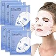 Deep Collagen Face Mask, 6 Pcs Hydrating Overnight Hydrogel Mask, Face Masks Beauty, Hydrate, Pore Minimizing, Elasticity Improvement, Anti Aging and Rejuvinating Sheets