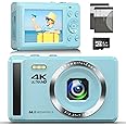 Digital Camera 4K UHD Vlogging Camera, 64MP Autofocus Compact Camera with 16X Digital Zoom, Rechargeable 2.4” Mini Kids Camera with 32GB Memory Card,2 Batteries for Beginners Students Teenagers