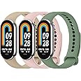 3 Pack Sport Straps for Xiaomi Mi Band 8/9, Soft Silicone Replacement Bands for Xiaomi Mi Band 8 &Xiaomi Mi Band 9& Xiaomi Smart Band 8 Fitness Tracker