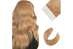 Sixstarhair Tape Extensions Echthaar 20 StüCk 50g 14 Zoll Dicke Remy Haar Extensions Invisible Skin Weft Tape Ins #27 Honigblond