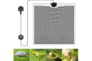 KONESKY 28W Reptile Heating Mat,Reptile Vivarium Heat Mats Heating with 10 Levels Temperature Control, Removable Under Tank Terrarium Heat Mats for Reptiles Turtle Snake Lizard Gecko Spider（11 * 11in）