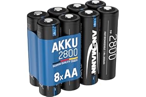 ANSMANN Akku Mignon AA, min. 2650 mAh 1,2V, 8 Stück, wiederaufladbar, hohe Kapazität, ideal für Taschenlampe, Wecker, Controller, Foto-Blitz, Radio