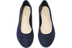 Ataiwee Women's Wide Width Flats Shoes - Ladies Cute and Comfortable Dress Ballet Shoes.