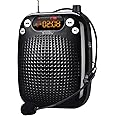SHIDU Mini Voice Amplifier Portable Rechargeable Loudspeaker with LED Display, Wired Microphone Headset and Waistband, Multi-functional for teachers, instructors, tour guides