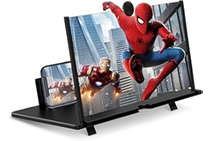 PIAEK 12 Zoll Handy Bildschirmlupe, 3D HD Anti-Blaulicht Bildschirmvergrößerer Faltbar für Filme & Videos, Kompatibel mit Allen Smartphones