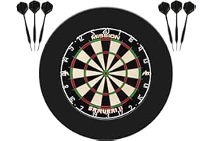 Mission Darts Dart Board Home Centre | Complete Darts Package Including Dartboard and 2 Sets of Darts
